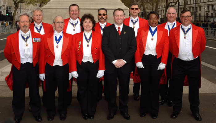 Member toastmasters from the English Toastmasters Association at The Cenotaph April 2016