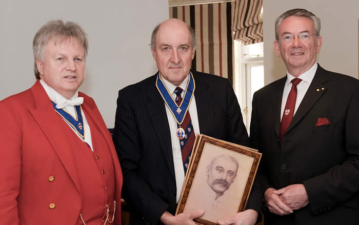 Toastmaster Training Presentation to Mr Patrick Stevenson of a pencil drawing of William Knightsmith
