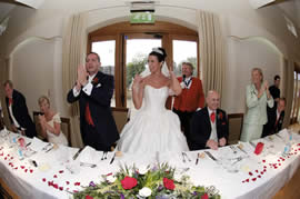 Wedding Toastmaster announcing bride and bridegroom into their wedding breakfast to a stunning ovation which the bride said,"was the favourite part of her wedding day"