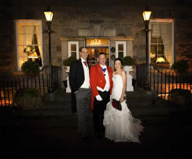 Kent toastmaster James Lark with Bride and Groom